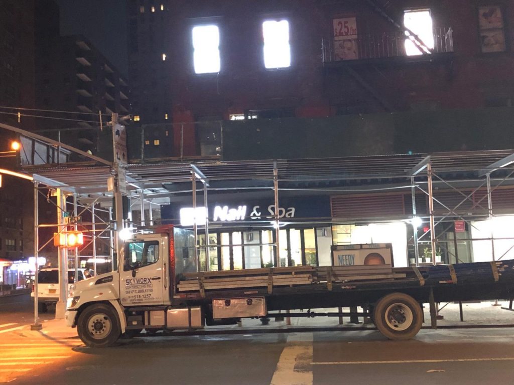 Sidewalk shed in Manhattan