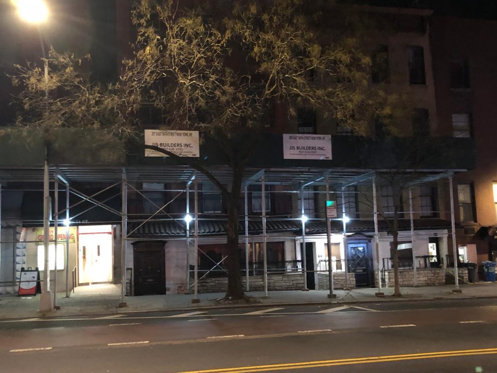 sidewalk shed in Bronx